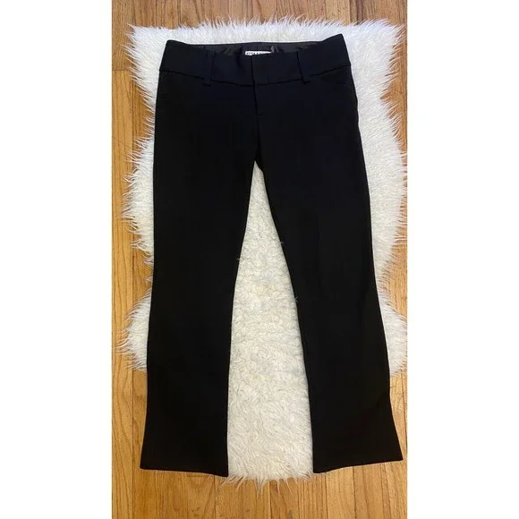 $264 ALICE + OLIVIA Stacey Bendet Size 8 Andrew Skinny Ponte Trouser Pant Black